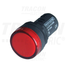 TRACON LED-es jelzőlámpa, piros230V AC/DC d=22mm villanyszerelés