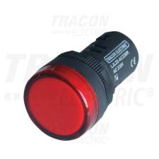 TRACON LED-es jelzőlámpa, piros 400V AC, d=22mm villanyszerelés