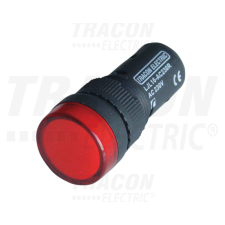 TRACON LED-es jelzőlámpa, piros 48V AC/DC, d=16mm villanyszerelés