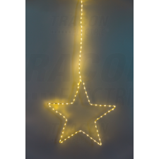 TRACON LED karácsonyi ablakdísz, csillag, elemesTimer 6+18h, 104LED, 3000K, 3xAA karácsonyi ablakdekoráció
