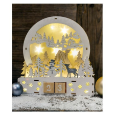 TRACON LED karácsonyi kocka naptár tájkép, fa, elemes 8LED karácsonyi dekoráció