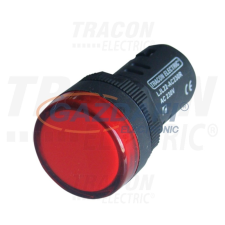 TRACON LJL22-RD LED-es jelzőlámpa, piros 48V AC/DC, d=22mm világítás