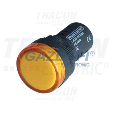 TRACON LJL22-YE LED-es jelzőlámpa, sárga 230V AC/DC, d=22mm világítás