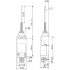 TRACON LSME8169 Helyzetkapcsoló, rugószáras (acél) 1×NO+1×NC, 5A/250V AC, 97mm, IP65