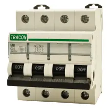 TRACON MB-4C-32 Kismegszakító, 4 pólus, C karakterisztika 32A, 4,5 kA villanyszerelés