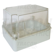 TRACON MD151114T Műanyag doboz, kikönnyített,világos szürke,átlátszó fedéllel 150×110×140mm, IP55 villanyszerelés