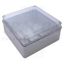 TRACON MED15157T	Elektronikai doboz, világos szürke, átlátszó fedéllel	150×150×70mm, IP55 villanyszerelés