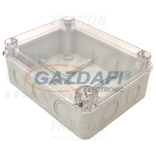 TRACON MED19148T Elektronikai doboz, világos szürke, átlátszó fedéllel 190×145×80, IP67 villanyszerelés