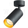 TRACON Mennyezeti állítható spot lámpatest, fekete, arany reflektor