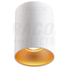 TRACON Mennyezeti spot lámpatest, hengeres, fehér, arany reflektor100-240VAC, 50Hz, 1xGU10, max.35W