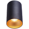 TRACON Mennyezeti spot lámpatest, hengeres, fekete, arany reflektor 100-240VAC, 50Hz, 1xGU10, max.35W
