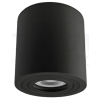 TRACON Mennyezeti védett spot lámpatest, hengeres, fekete100-240VAC, 50Hz, 1xGU10, max.35W, IP44