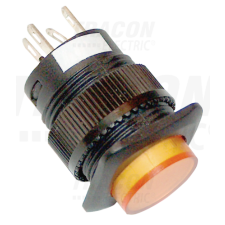 TRACON Mini jelzőlámpás nyomógomb, sárga1×NO, 110V AC/DC villanyszerelés