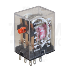 TRACON Miniatűr relé12V AC / 3×CO, (3A, 230V AC / 28V DC) villanyszerelés