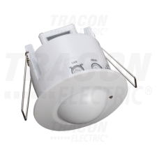 TRACON Mozgásérzékelő, süllyeszthető, radaros, fehér230 VAC, 5,8 GHz, 360°, 1-8 m, 10 s-12 min, 3-2000lux világítás
