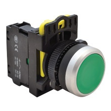 TRACON NYG3-G Egyszerű nyomógomb, zöld 1×NO, 5A/230V AC-15, IP65 villanyszerelés