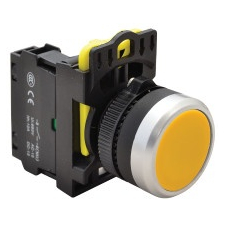 TRACON NYG3-Y Egyszerű nyomógomb, sárga 1×NO, 5A/230V AC-15, IP65 villanyszerelés