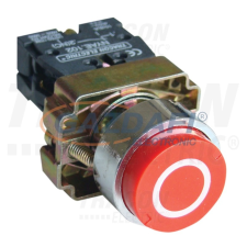 TRACON NYGBA4322P Jelölt nyomógomb, fémalapra szerelt, piros, (fehér 0) 1×NC, 3A/240V AC, IP42 villanyszerelés