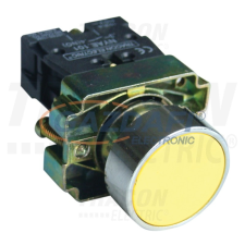 TRACON NYGBA51S Egyszerű nyomógomb, fémalapra szerelt, sárga 1×NO, 3A/240V AC, IP42 villanyszerelés