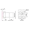 TRACON NYGBP21 Gumiburkolatos nyomógomb, fémalapra szerelt, fekete 1×NO, 3A/240V AC, IP42