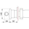 TRACON NYGBS142PT Tokozott reteszelt gombafejű vészgomb, piros, kulcsos 1×NC, 3A/400V AC, IP44, d=40mm