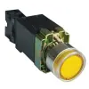 TRACON NYGBW3541S Világító nyomógomb, fémalapra szerelt, trafóval,sárga, glim 1×NO, 3A/230V AC, 6V, IP42
