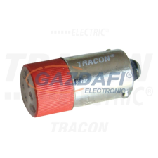 TRACON NYGL-ACDC230R LED-es jelzőizzó, piros 230V AC/DC, Ba9s villanyszerelés