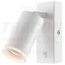TRACON Oldalfali állítható spot lámpatest, fehér, kapcsolóval 100-240VAC, 50Hz, 1xGU10, max.35W világítás