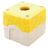 TRACON Összeállított tokozat nyomógombokhoz, sárga, 1-esd=22,5, IP65, 2×PG-13,5