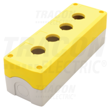 TRACON Összeállított tokozat nyomógombokhoz, sárga, 4-esd=22,5, IP65, 2×PG-13,5 villanyszerelés