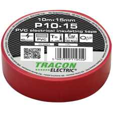 TRACON P10-15 Szigetelőszalag, piros 10m×15mm, PVC, 0-90°C, 40kV/mm villanyszerelés