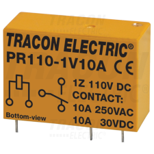 TRACON Print relé110V DC / 1×CO (10A, 230V AC / 30V DC) villanyszerelés