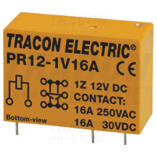 TRACON Print relé12V DC / 1×CO (16A, 230V AC / 30V DC) villanyszerelés