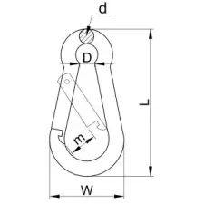 TRACON RKARA11 Karabiner, rugós, acél d=11mm, 2500N villanyszerelés