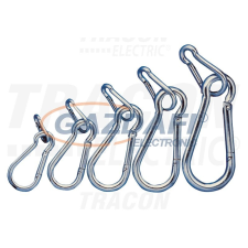 TRACON RKARA6 Karabiner, rugós, acél d=6mm, 800N villanyszerelés