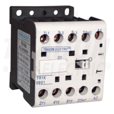 TRACON Segédkontaktor660V, 50Hz, 6A, 2,2kW, 110V AC, 3×NO+1×NC villanyszerelés