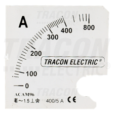 TRACON Skálalap ACAM72-5 alapműszerhez 0 - 400 (800) A villanyszerelés