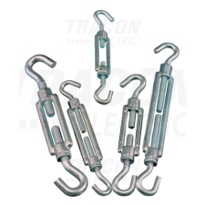 TRACON Sodrony-és huzalfeszítő horog-horog, acél+temperált öntvény12×130mm, 4450N villanyszerelés