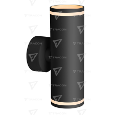 TRACON SPGU10LF2B Oldalfali spot lámpatest, fekete 100-240VAC, 50Hz, 2xGU10, max.35W világítás