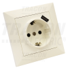 TRACON Süllyesztett csatlakozóaljzat USB töltővel 1×16A/250VAC, 2P+E, USB:5V,2100mA (SCHUKO)