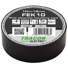 TRACON Szigetelőszalag, fekete10m×18mm, PVC, 0-90°C, 40kV/mm villanyszerelés