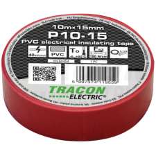 TRACON Szigetelőszalag, piros10m×15mm, PVC, 0-90°C, 40kV/mm villanyszerelés