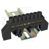 TRACON Szigetelt földelősín (N/PE), fekete 230/400VAC, 63A, 6×9mm, 8P, IP20