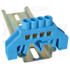 TRACON Szigetelt földelősín (N/PE), kék230/400VAC, 63A, 6×9mm, 4P, IP20