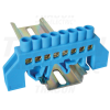 TRACON Szigetelt földelősín (N/PE), kék 230/400VAC, 63A, 6×9mm, 8P, IP20