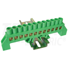 TRACON Szigetelt földelősín (N/PE), zöld230/400VAC, 100A, 8×12mm, 12P, IP20 villanyszerelés