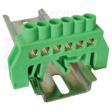 TRACON Szigetelt földelősín (N/PE), zöld230/400VAC, 100A, 8×12mm, 6P, IP20 villanyszerelés