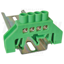 TRACON Szigetelt földelősín (N/PE), zöld 230/400VAC, 63A, 6×9mm, 4P, IP20 villanyszerelés
