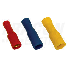 TRACON Szigetelt hengeres csatlakozó aljzat, elektrolitréz, piros1,5mm2, (d1=1,8mm, d2=4mm), PVC villanyszerelés