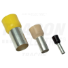 TRACON Szigetelt (PA6.6) érvéghüvely 1mm2, L=12,4mm, ónozott elektrolitréz, piros